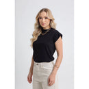 (KIT COM 3) Camiseta Feminina Ampla com Ombreiras em Algodão | PROMOÇÃO DE INVERNO