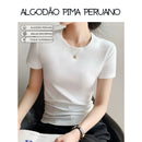 (KIT COM 5) Blusinha Feminina Malha Peruana Encorpada | OFERTA ESPECIAL
