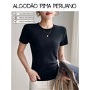 (KIT COM 5) Blusinha Feminina Malha Peruana Encorpada | OFERTA ESPECIAL
