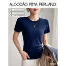 (KIT COM 5) Blusinha Feminina Malha Peruana Encorpada | OFERTA ESPECIAL